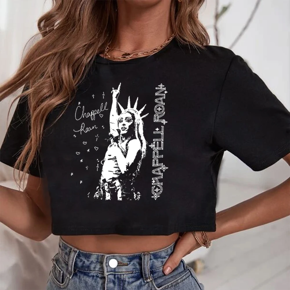 

Chappell Roan Cropped T-Shirt Chappell Roan Merch Gift for Her Harajuku O-Neck Short Sleeves Crop Tops
