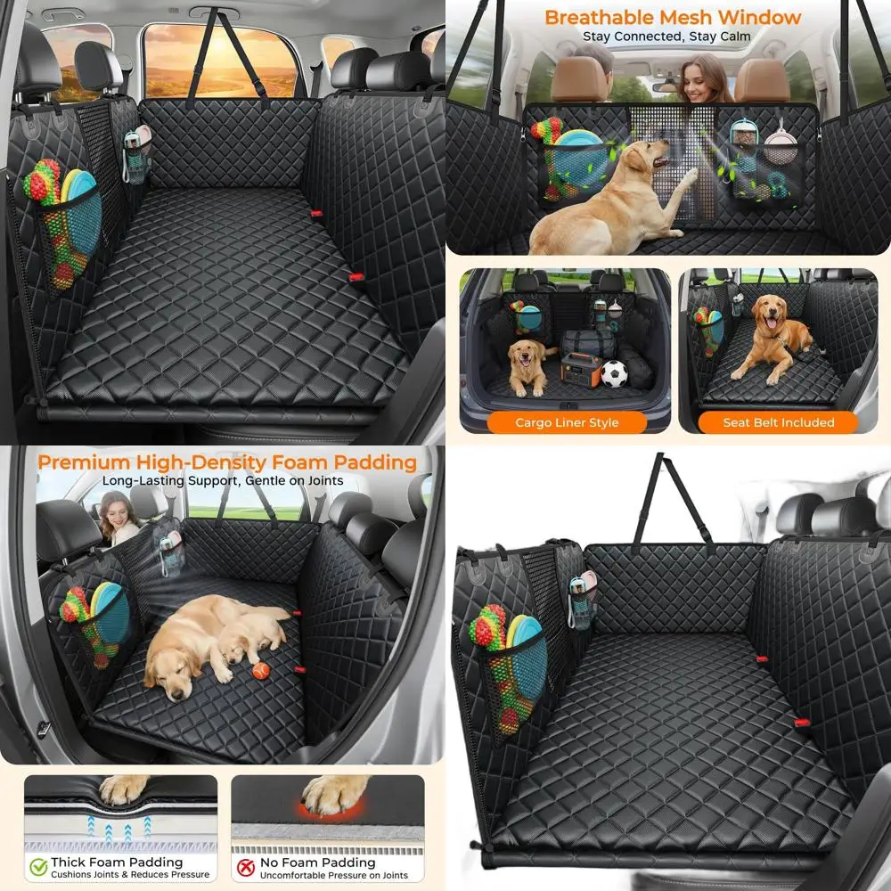 

Большой чехол-гамак для автомобильного сиденья для собак с водонепроницаемым покрытием и нескользящей защитой заднего сиденья для легковых автомобилей и внедорожников