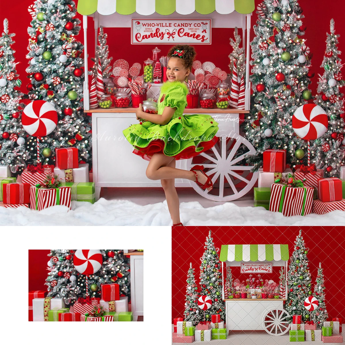 

Candy Cart Backgrounds Birthday Cake Smash Kids Adult Photography Props Child Baby Snow Christmas Tree Decors Photo Backdrops