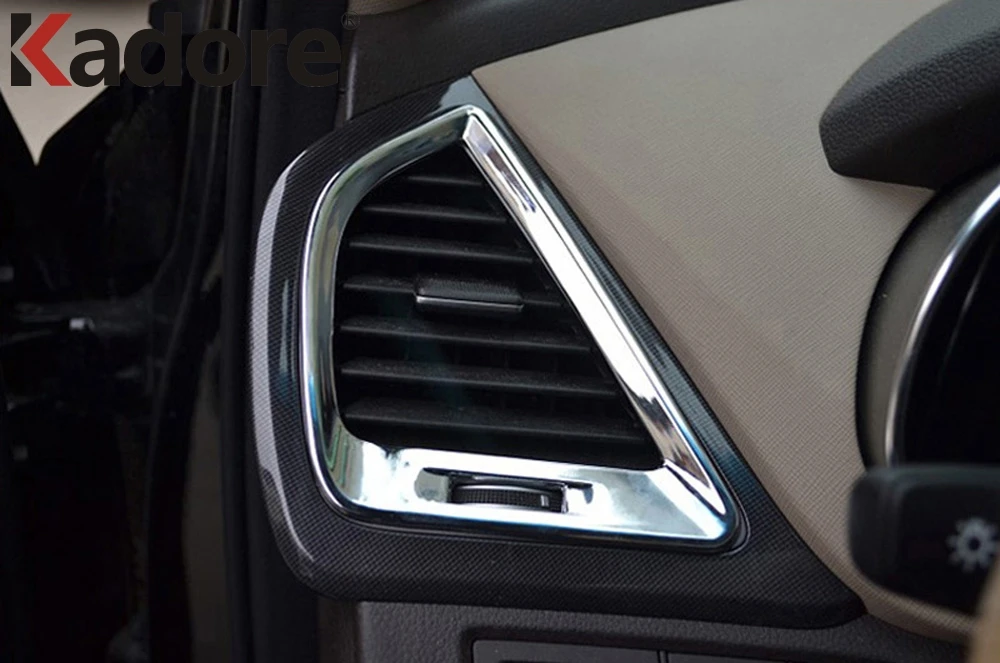 Car Air Vent Outlet Cover Trim For Hyundai Santa Fe 2013 2014 2015 Chrome Interior Accessories Inner Door Handle Bowl Cover Trim