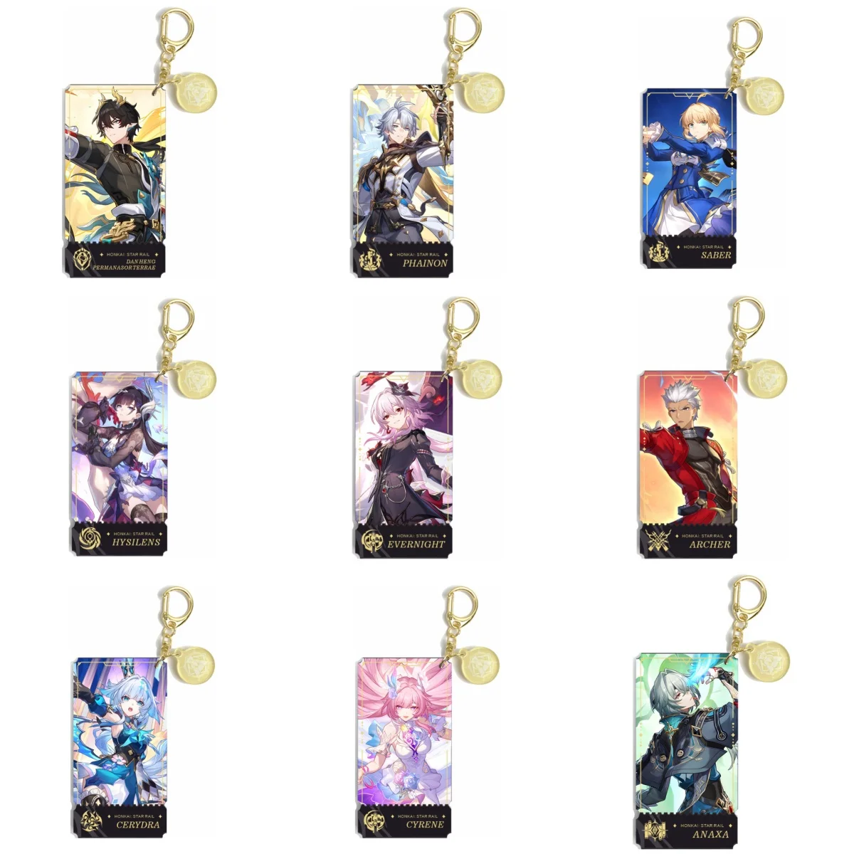 Game Honkai: Star Rail Cyrene Hysilens Evernight Cerydra Mezzanine Keychain New Cartoon Anime Keyring Backpack Pendant Gift