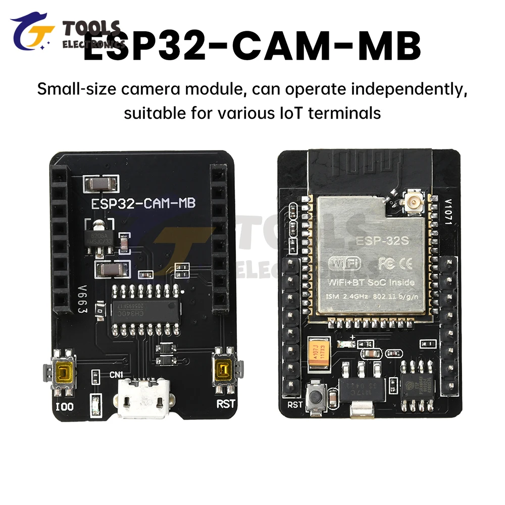 ESP32-CAM-MB 마이크로 USB/타입 C ESP32 WIFI BT 개발 보드 OV3660 카메라 모듈 CH340 포함