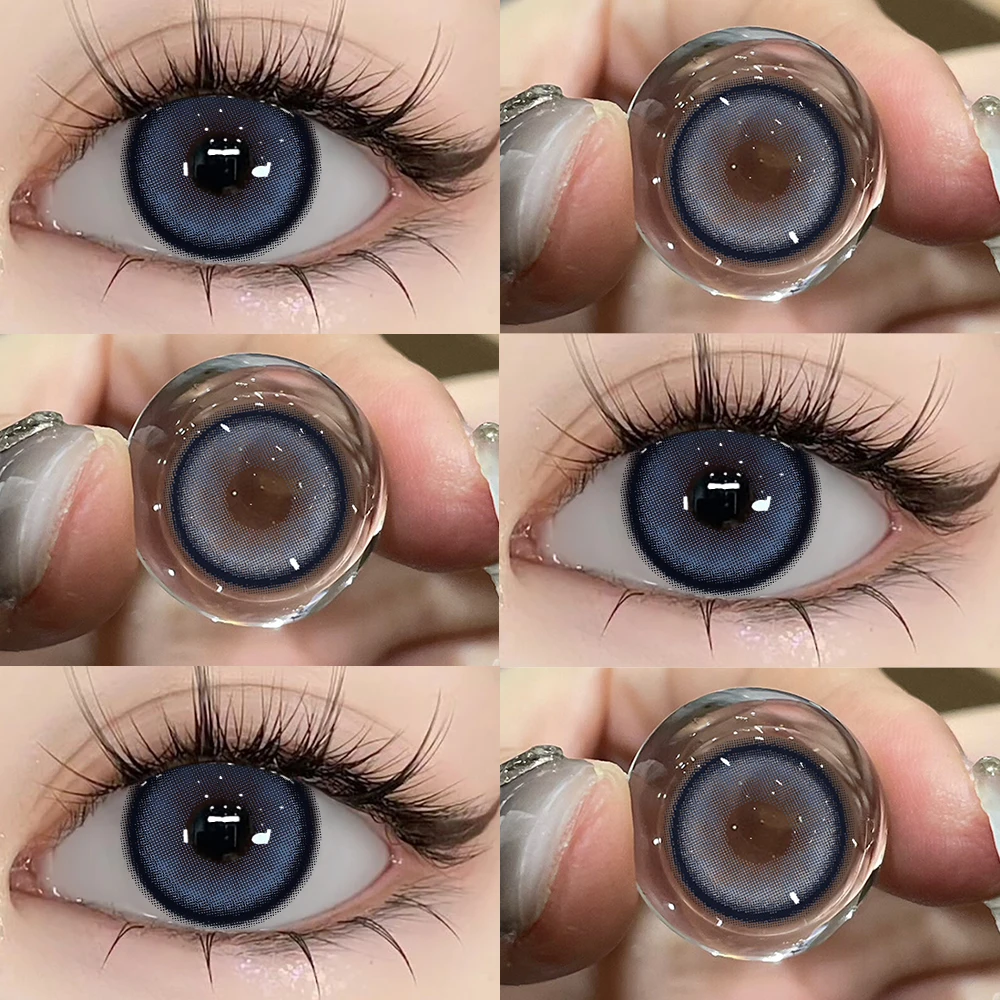 UYAAI Farbkontakt-Make-up, blaue Linse, farbige Schüler für jährliche Gebrauchte Schönheit, Augen, blaue Linse, Frau, Make-up, Kontakte, Colorcon, Cosplay – Detail 9