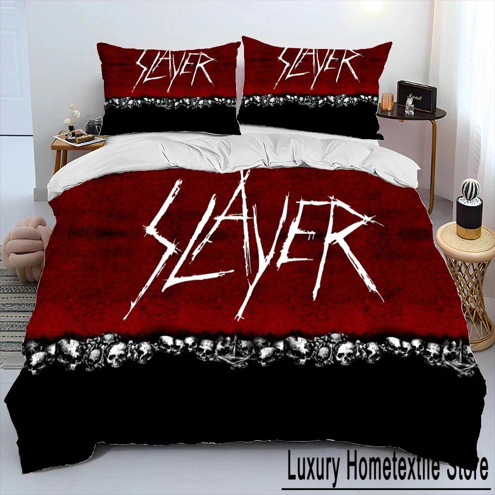 

Комплект постельного белья Slayer из тяжелого металла, пододеяльник, Комплект постельного белья, пододеяльник, наволочка, королевский комплект постельного белья для мальчиков
