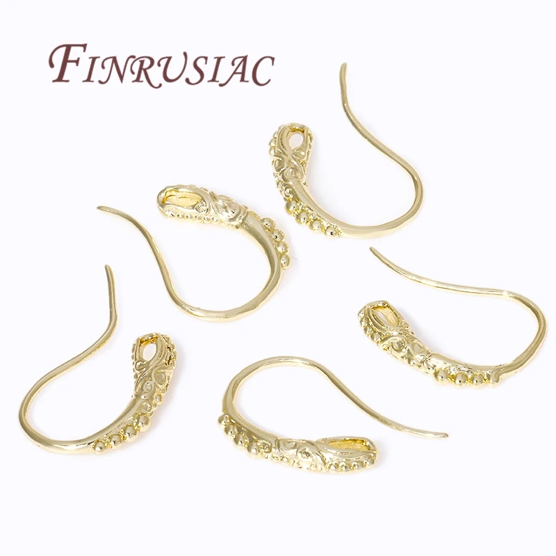 18K Gold Plated Earring Wires Ear Hook Earrings Clasp Findings Supplies For Jewelry DIY Earrings Accessories