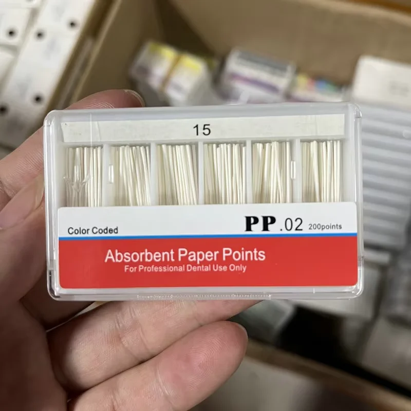 

Dental Paper Points 0.02 taper Absorbent dental Materials Strong Absorption Pure Cotton Fiber paper