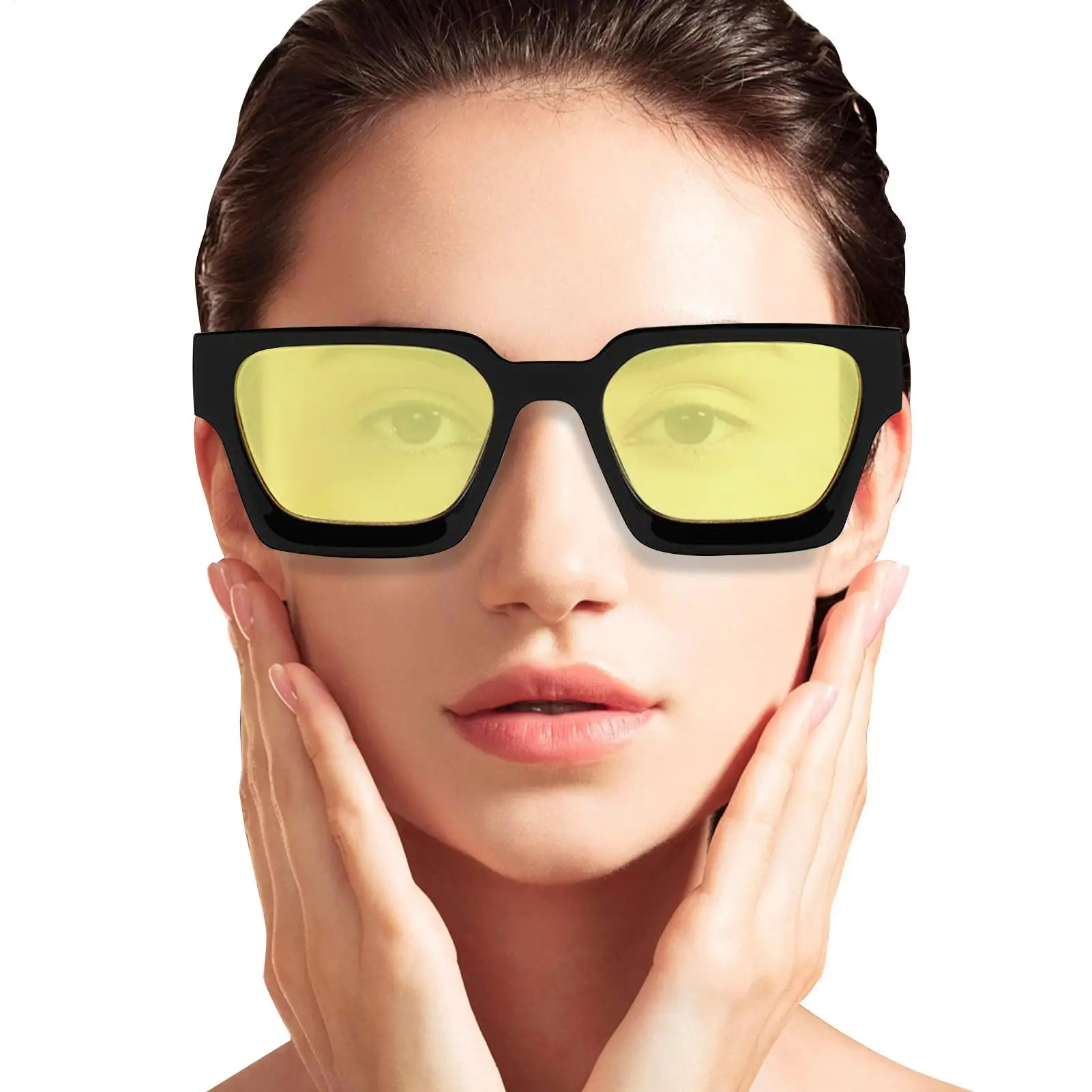 

Мужские солнцезащитные очки, винтажные УФ-очки, эргономичные солнцезащитные очки UV 400 в квадратной оправе для отдыха, пляжного вождения, фестиваля на открытом воздухе