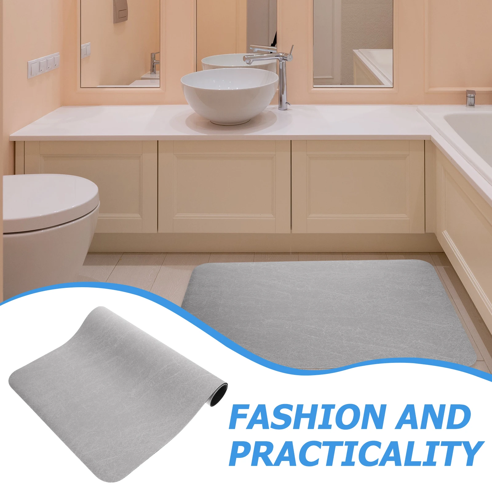 

Absorbent Non-Slip Door Mat Durable Bathroom Floor Pad Water-Absorbing Carpet for Home Office Living Room Bathroom Mats