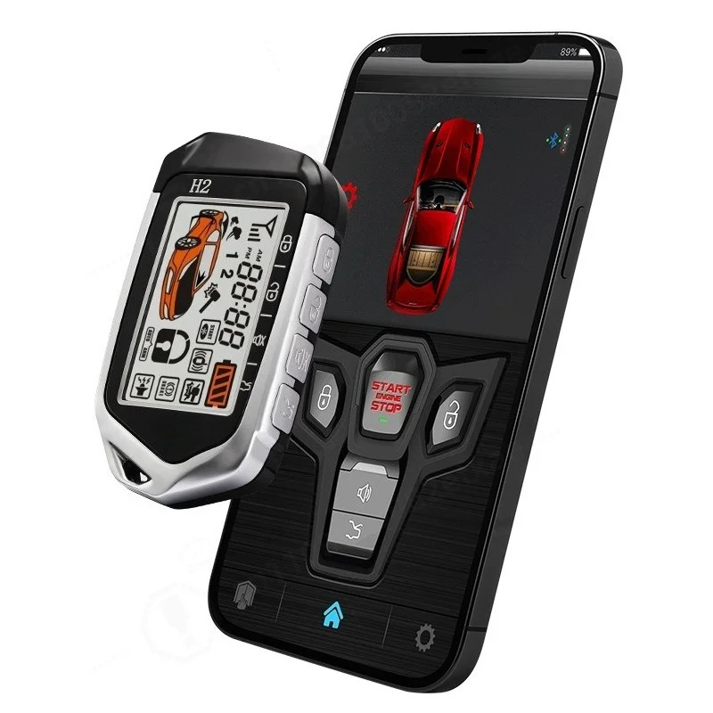 Universal Car Alarm System 2-Way Vibration Remote One Key Start Phone Control Auto Starter Replacement Parts