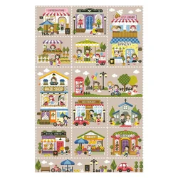 Amishop Gold Collection Lovely Counted Cross Stitch Kit The Mini Village Town Country Countryside City Home SO K8