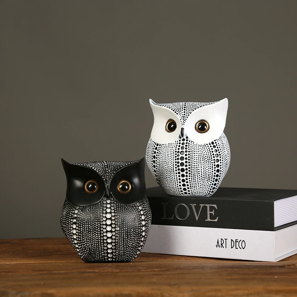 الشمال الراتنج الحكيمة البومة التماثيل الحيوان تمثال النحت الحرف للمنزل ديكور داخلي سطح المكتب الجدول الحلي اكسسوارات الديكور #5