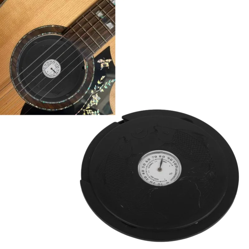 

Guitar Humidifier Anti Drying Acoustic Guitar Sound Hole Humidifier With Hygrometer Black