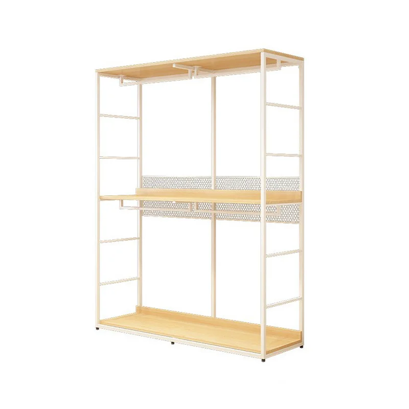 Walk-in closet rack Metal cloakroom rack Wrought iron open