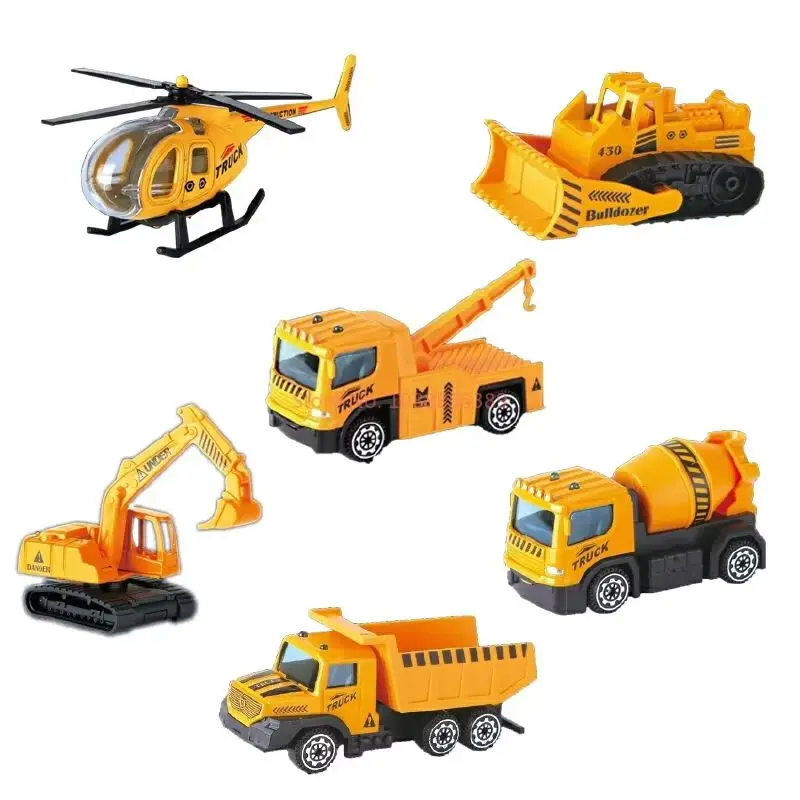 รถของเล่นแบบเลื่อนได้ รุ่นรถวิศวกรรมโลหะผสมขนาดเล็ก ของขวัญสำหรับเด็กผู้ชาย รถขุด รถราง รถมอเตอร์ไซค์ จักรยาน แบบไม่ใช้รีโมท