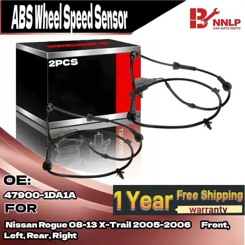 

For 2pcs Front or Rear ABS Speed Sensor for Nissan Rogue 2008-2013 X-Trail 2005 2006 47900-1DA1A