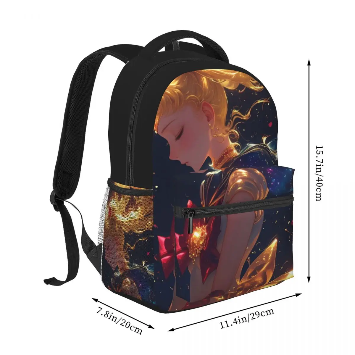 Girls-Sailor- Moon Fashion Kids Backpack Women Teenagers Schoolbags Travel Laptop Backpack 16inch