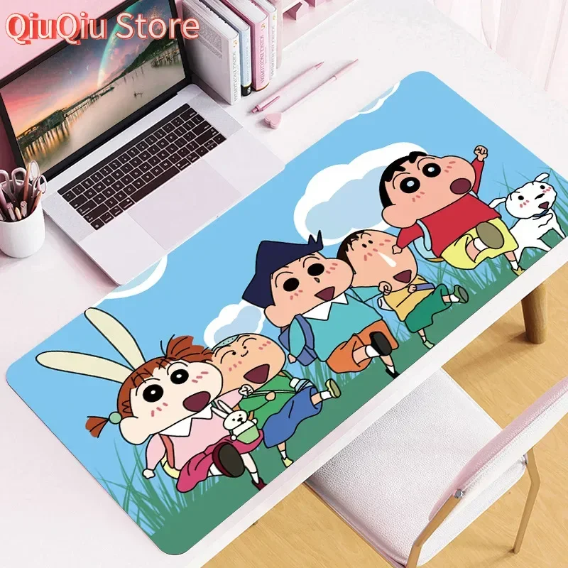 

Kawaii Crayon Shin-chan Коврик для мыши Большой противоскользящий игровой коврик для мыши для портативного компьютера 400x900 Коврики для мыши с замкнутым краем