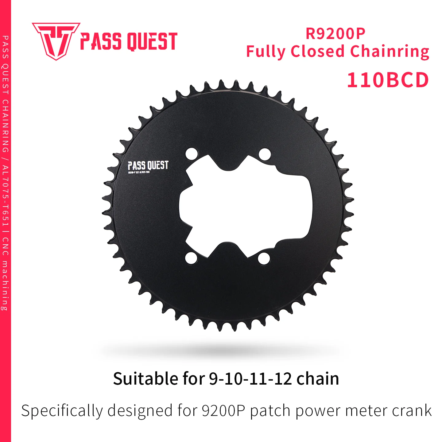 

The PASS QUEST 110BCD chain ring Suitable For R9200P patch Power Meter Road Bike Crankset /Chain wheel