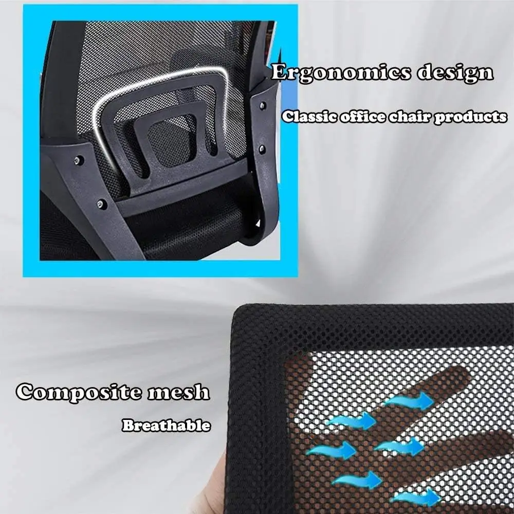 Office Chair Ergonomic Cheap Desk Chair Computer Lumbar Support Executive Adjustable Stool Rolling Swivel (Black) image 5