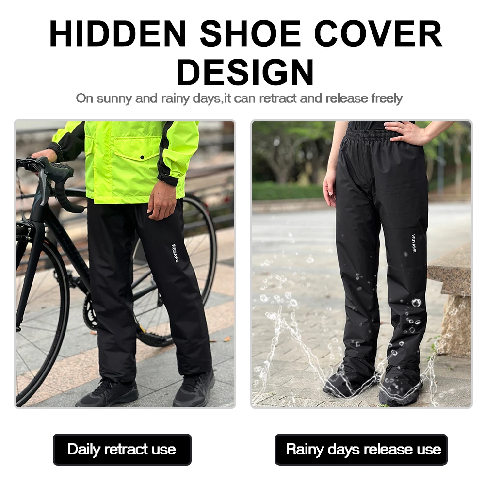 WOSAWE Cycling Waterproof Clothing Rainy Days Ultra-thin Raincoat Rain Pants Set Motorcycle Breathable Reflective Rain Coat