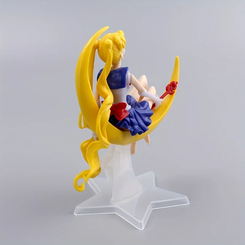 Bandai 15CM Anime Sailor Moon PVC Doll Girl Toy Cake Decoration Action Figures Model Car Ornament bambini regalo di compleanno bambola Co