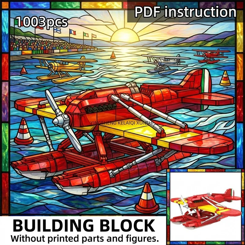 

DIY Retro Classic Water Airplane Construction Set Creative Vehicle Building Bricks Toy for 247942 moc