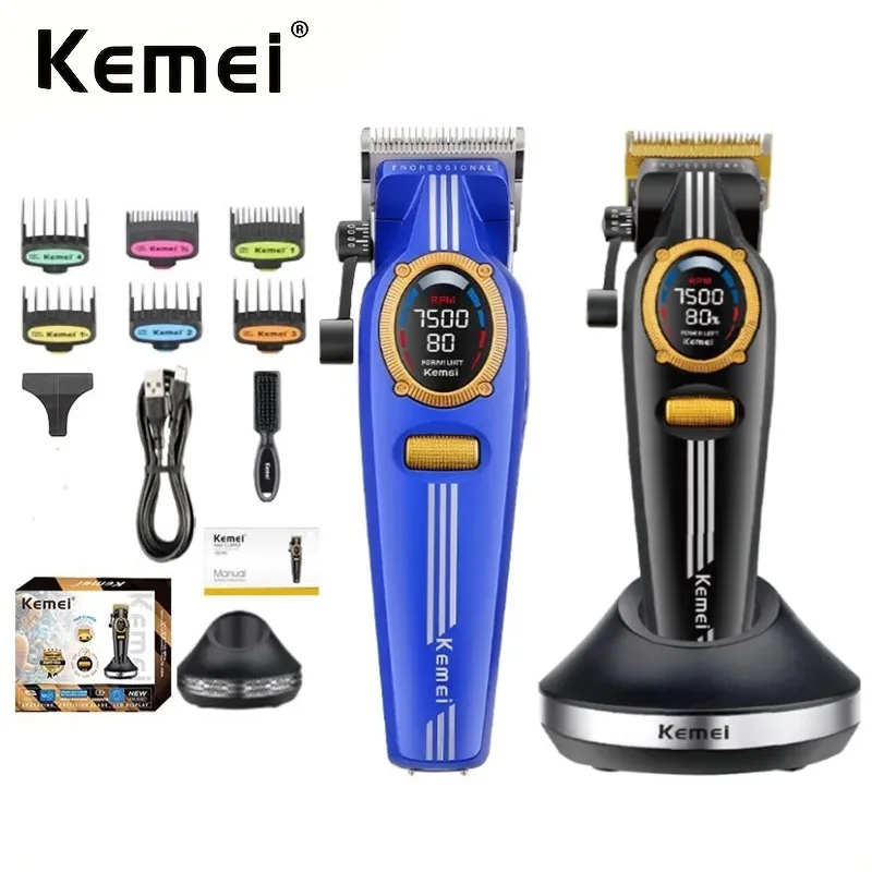 

Электрическая машинка для стрижки волос Kemei 1692, профессиональный беспроводной триммер для мужчин, для самостоятельной стрижки, 9000 об/мин, магнитный двигатель