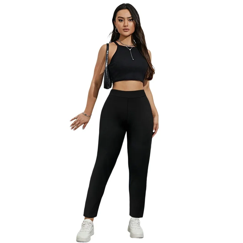 

Брюки-скинни черные, мягкие, эластичные, больших размеров, комфортные на весь день, модель 2026