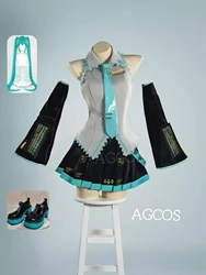 AGCOS Mikuu Cosplay Mikuu JK Formula Suits Cosplay Costume Girl JK Leather Skirt Sets Wig Shoes Costumes Mikuu Cosplay