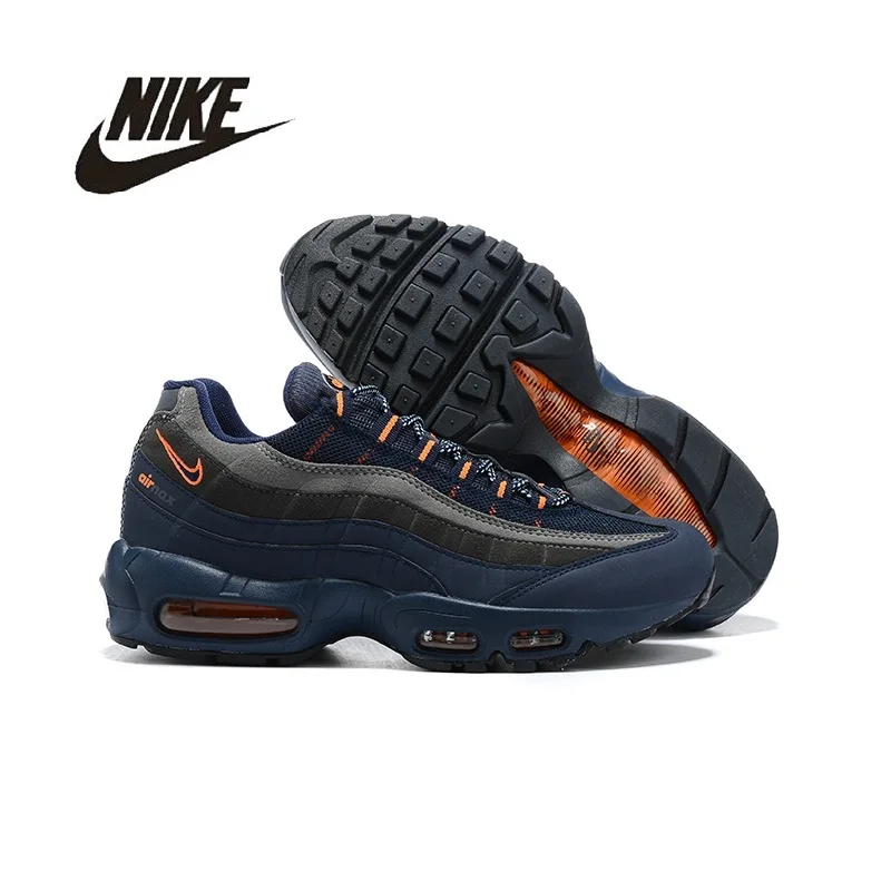 2023 New Arrival Nike-Air Max 95 Outdoor Sports Em Relevo Pele Preto Confortável Mulheres Homens Sneaker Running Shoes Tamanho 40-46