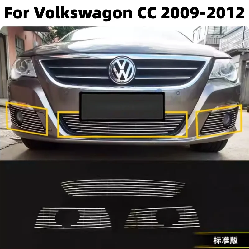 

High quality Aluminum Alloy car front grille decorative reflective strip For Volkswagon CC 2009 2010 2011 2012,Car-Styling