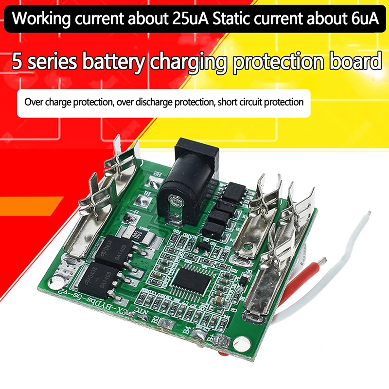 

Li-Ion Lithium Battery Pack Protection Circuit Board BMS Module For Power Tools 5S 18V 21V 20A Battery Charging Protection Board