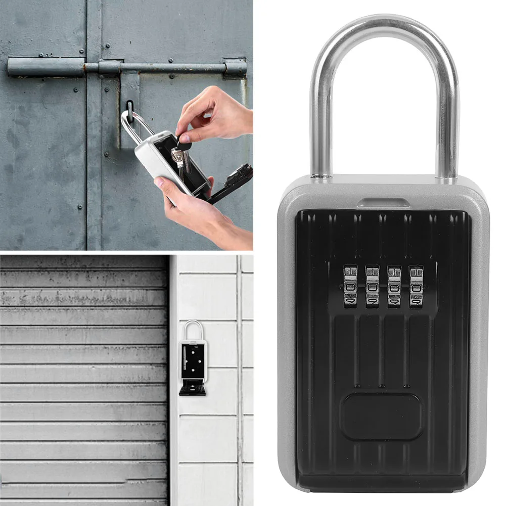 Key Box Portable Outdoor Waterproof Wall Mounted 4‑Digit Combination Anti‑Theft Key Lock Storage Security Box Key Lock Case