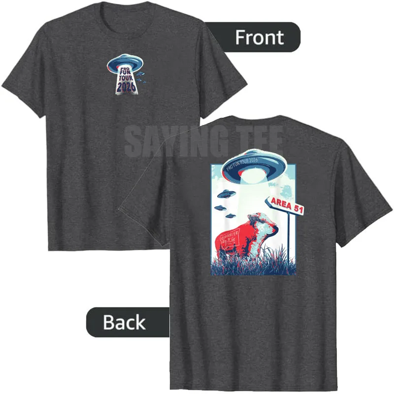 Pro Fun 2026 Tour T-Shirt Y2k UFO Alien Grafik Streetwear Kleidung Humor Lustige Kurzarm-Blusen Neuartige T-Shirts Personalisiertes Oberteil – Detail 7