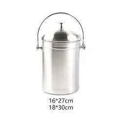 Stainless Steel Compost Bin Multipurpose with Handle Peels Kitchen Counter for Countertop Kitchen Cooking Counter Gardening