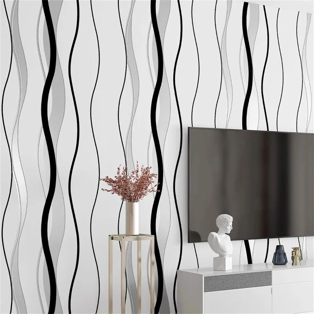 3D geometry wall paper Black Swivel Curves Circles Neutral geometric wallpaper 3d wall paper roll pvc wallpaper for living room