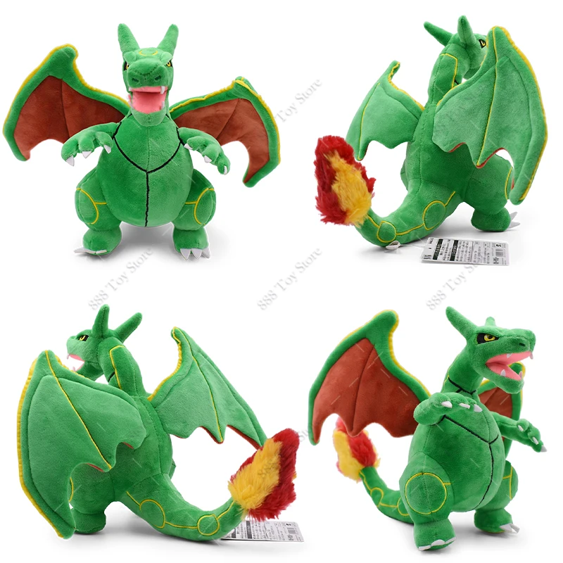 Cute Shiny Charizard Plush Toys Soft Stuffed Animal Rayquaza Fuse Charizard Sleeping Charmander Anime Collectible Gift for Fans
