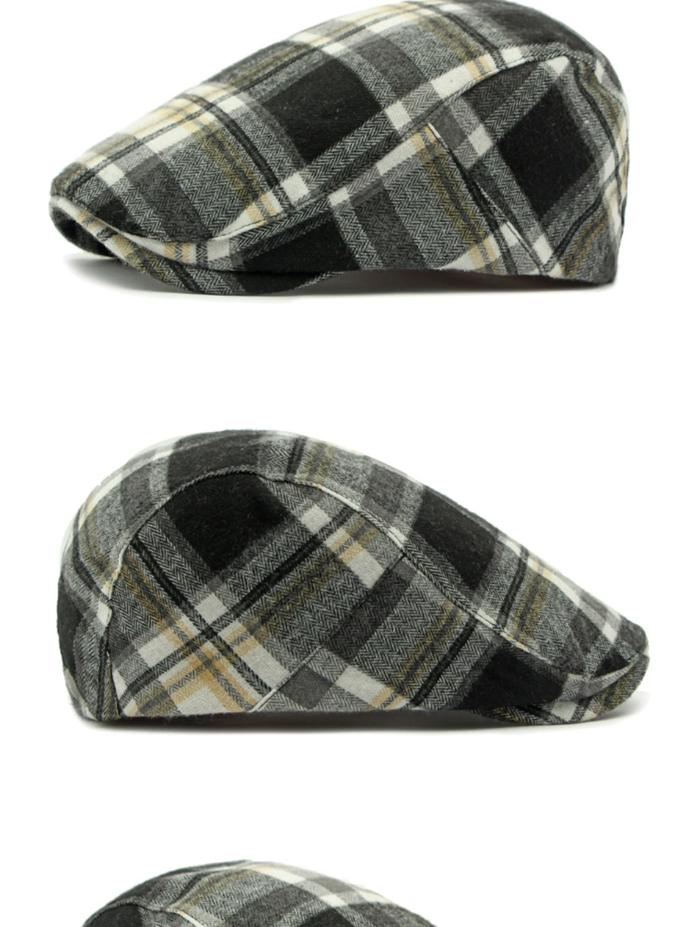 HT4697 Baskenmützen Frühling Herbst Herren Damen Kappen Vintage Künstler Maler Karierte Baskenmütze Männlich Weiblich Ivy Flatcap Verstellbare Baskenmützen – Detail 9