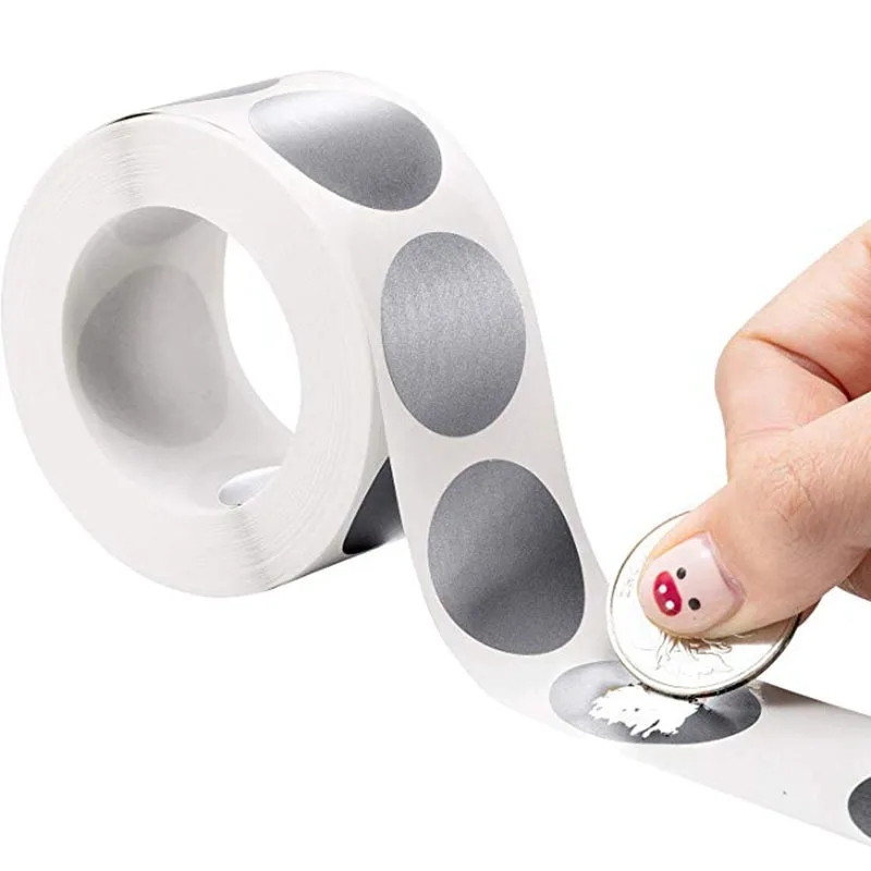 300Pcs Ronde Zilver Scratch Off Stickers 1 Inch Scratch Off Labels Sticker Voor Custom Game Party Activiteit Briefpapier Sticker