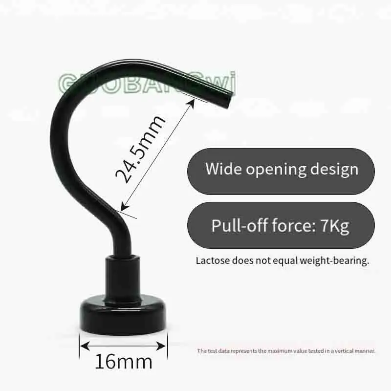 Wide Aperture E16 Strong Magnetic Hook - No Drill Fridge/Whiteboard/Kitchen Magnetic Hook for Home Use