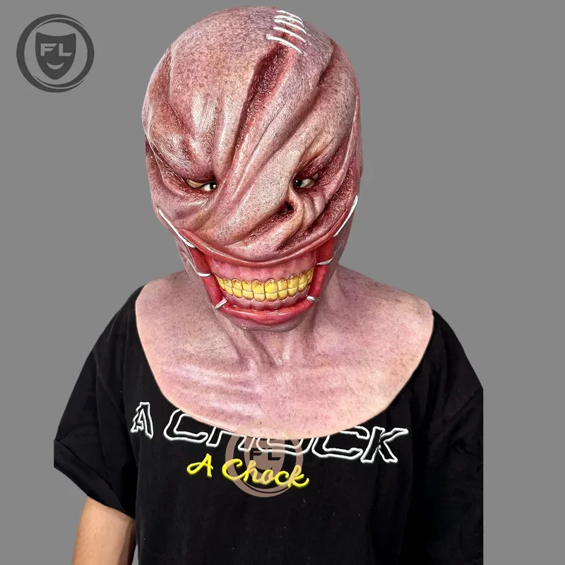Terrifying alien simulation silicone mask, full-headed sci-fi monster, movie-grade special effects props, Halloween surprise