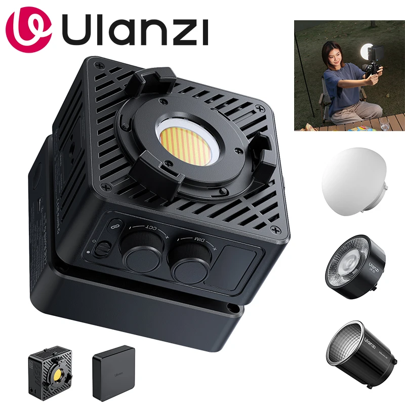 Ulanzi EC65 65W COB Light Cube Video Light 2700K-6500K Bi Color With Remote Control for Camera Photography Studio Live Streaming