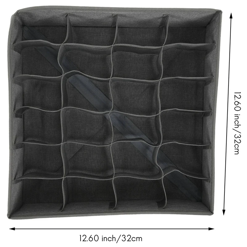 ABWR-2 Pak kloset kaus kaki Organizer laci pembagi, 24 sel dilipat lemari kabinet pengatur kotak penyimpanan pakaian dalam untuk Stor