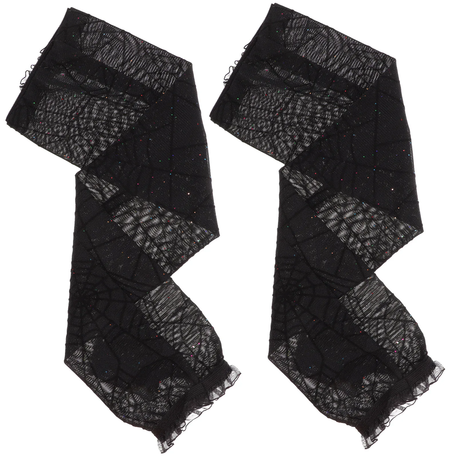 

1 Pair Spider Web Fingerless Gloves Half-Finger Tulle Mittens Creative Halloween Party Cosplay Costume Accessories