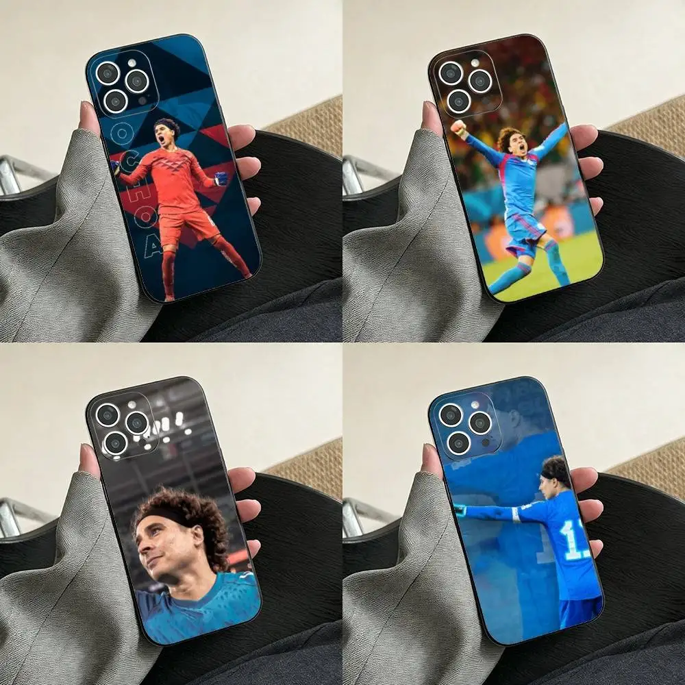Funda para Teléfono G-Guillermo Ochoa para iPhone 17, 16, 15, 14, 13, 12, 11 Plus, Pro Max, Otros, Cubierta Negra Suave