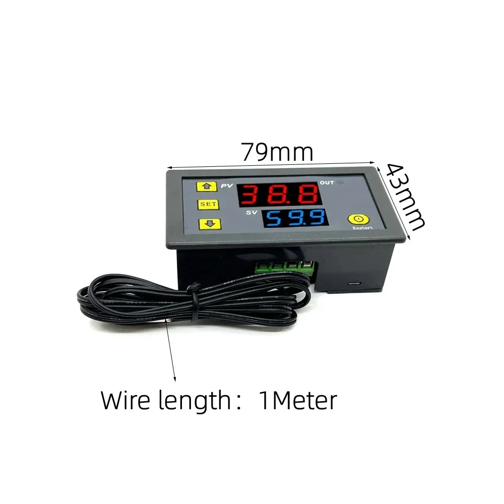 W3230 Mini Digital Temperature Controller 12V 24V 220V Thermostat Heating Cooling Control with Sensor