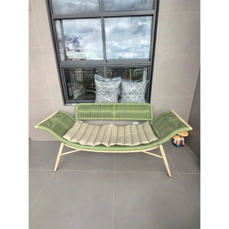 Lunch break lounge chair, green plant leisure rattan dopamine balcony green simplicity, chaise longue chair
