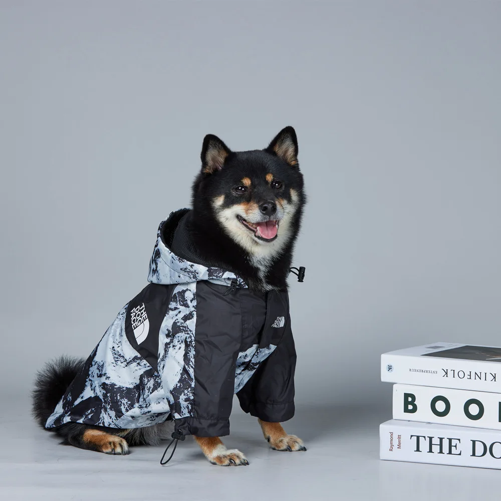 Imagem -02 - Roupas para Cães Neve Montanha Impressão Cabolsa de Algodão Quente Cabolsa à Prova de Vento à Prova Dwindproof Água Jaqueta Moda Pet Roupas ao ar Livre Filhote Cachorro