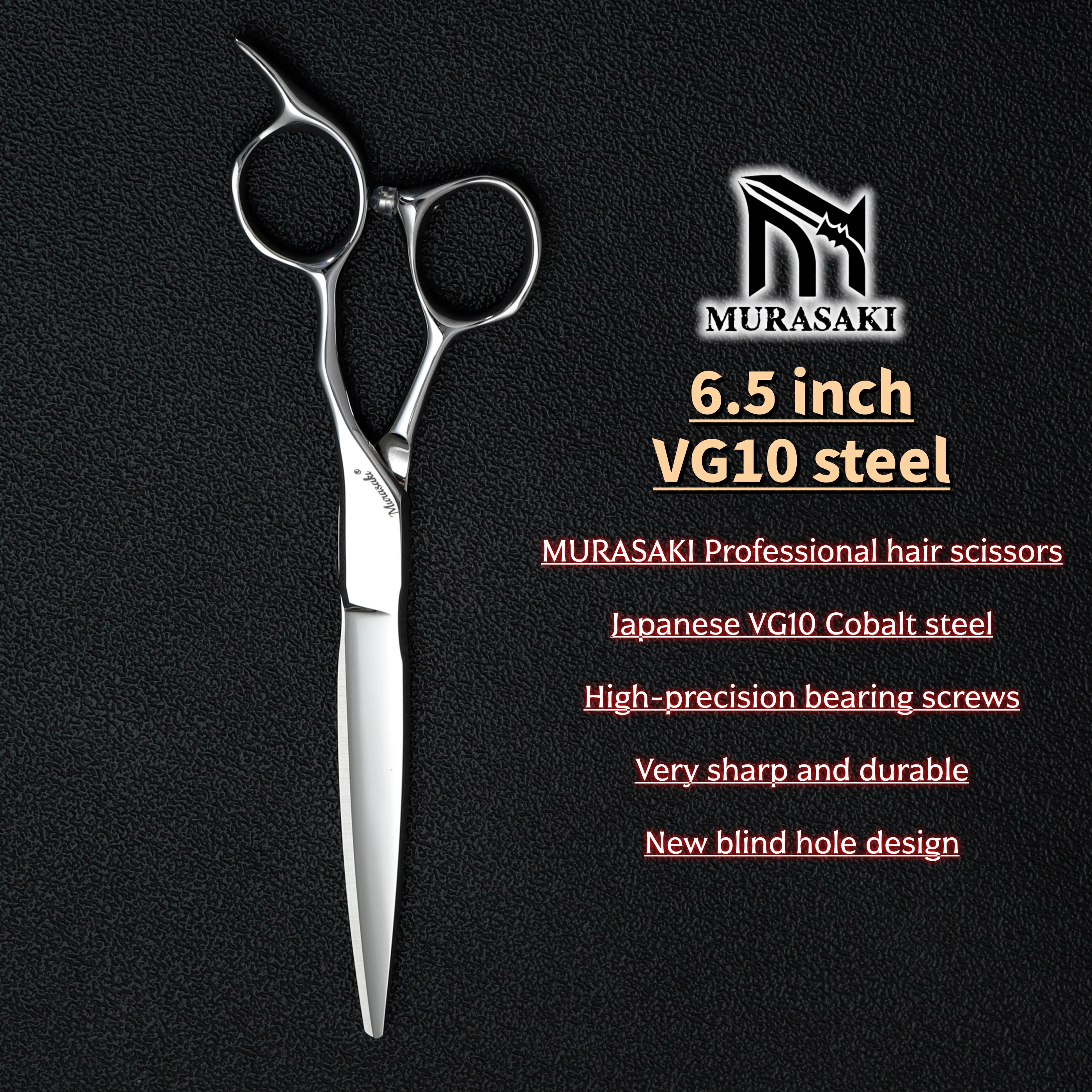 MURASAKI Professionelle Friseurschere, 6,0 bis 6,8 Zoll VG10 Stahl Haarschneideschere, Hochwertige Friseursalon-Accessoires – Detail 3