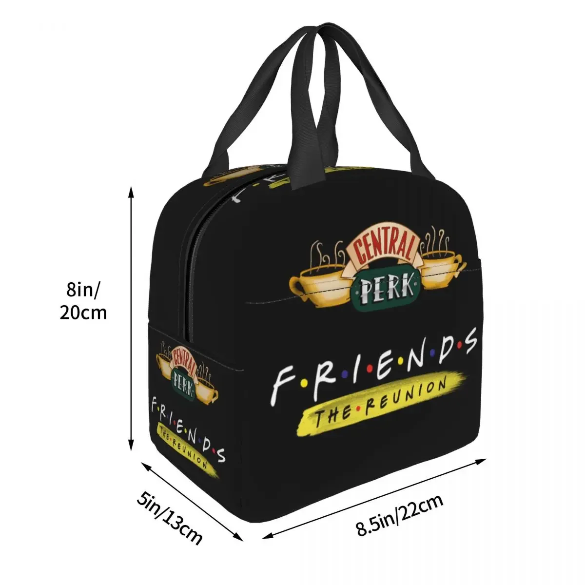 Friends Logo Insulated Lunch Tote Bag for Women Classic TV Show Portable Cooler Thermal Food Lunch Box School